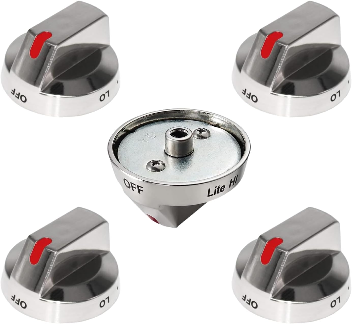 DG94-01712A Gas Range Burner Control Dial Knob for Samsung Range Oven Stove NX58M9420SS NX58M9420SSAA NX58M9420SSAA-00 NX58R9311SS/AA（5 Pack）