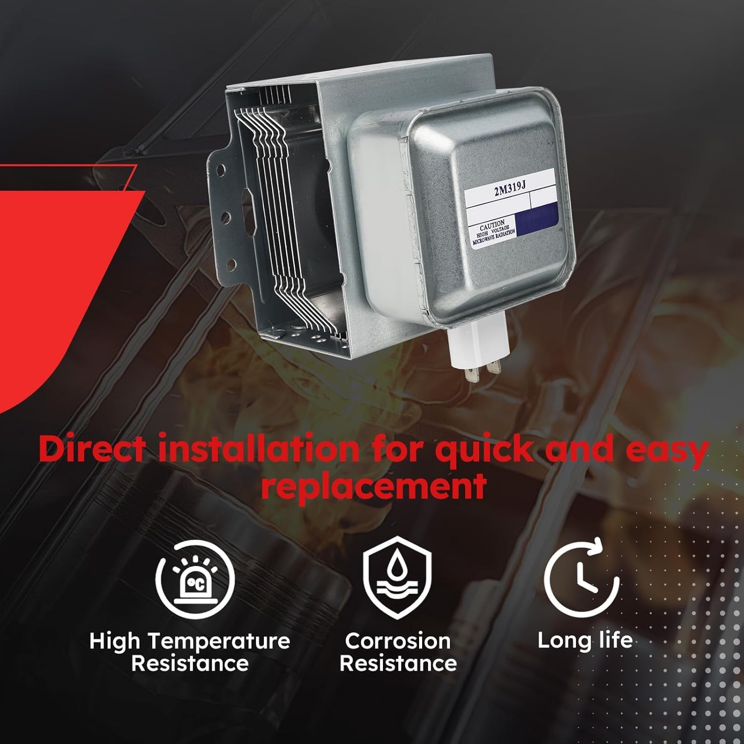 New WB27X10682 Magnetron RM269 Fits for GE Microwave Oven Repair Part OE# 1086312 2M319J 2M219J WB27X10559 Magnetron (Silver) (WB27X10559)