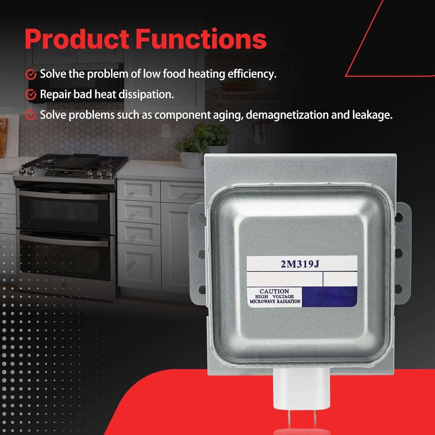 New WB27X10682 Magnetron RM269 Fits for GE Microwave Oven Repair Part OE# 1086312 2M319J 2M219J WB27X10559 Magnetron (Silver) (WB27X10559)