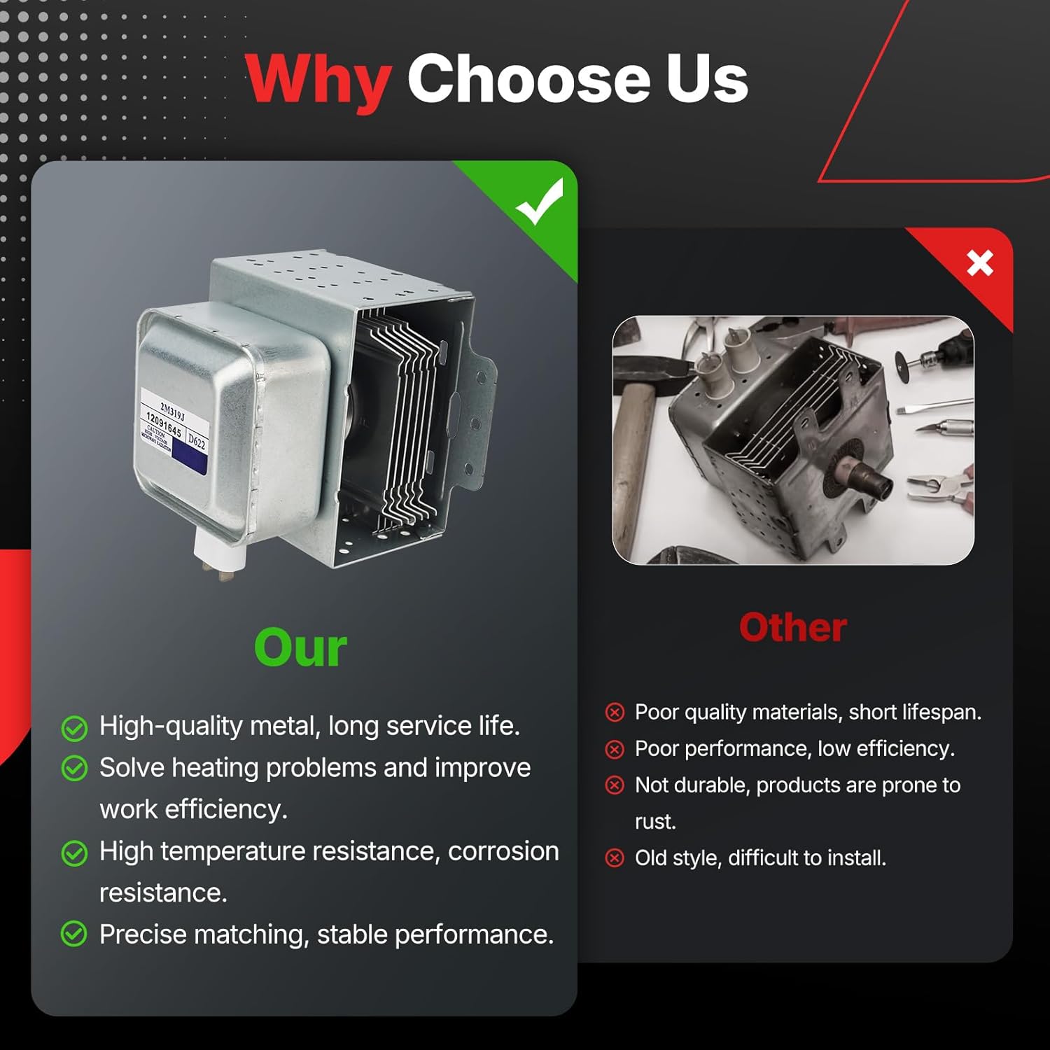 New WB27X10682 Magnetron RM269 Fits for GE Microwave Oven Repair Part OE# 1086312 2M319J 2M219J WB27X10559 Magnetron (Silver) (WB27X10559)