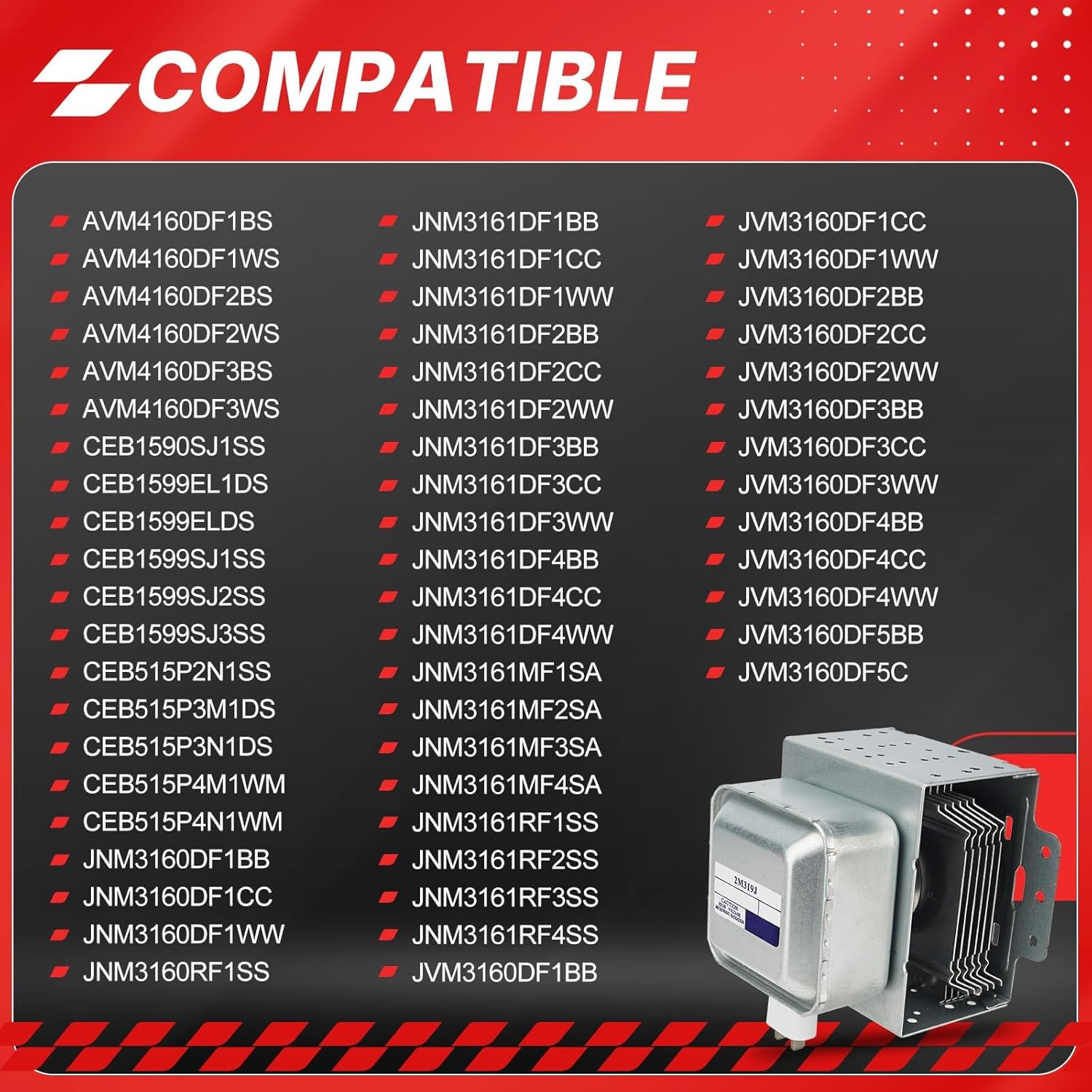 New WB27X10682 Magnetron RM269 Fits for GE Microwave Oven Repair Part OE# 1086312 2M319J 2M219J WB27X10559 Magnetron (Silver) (WB27X10559)