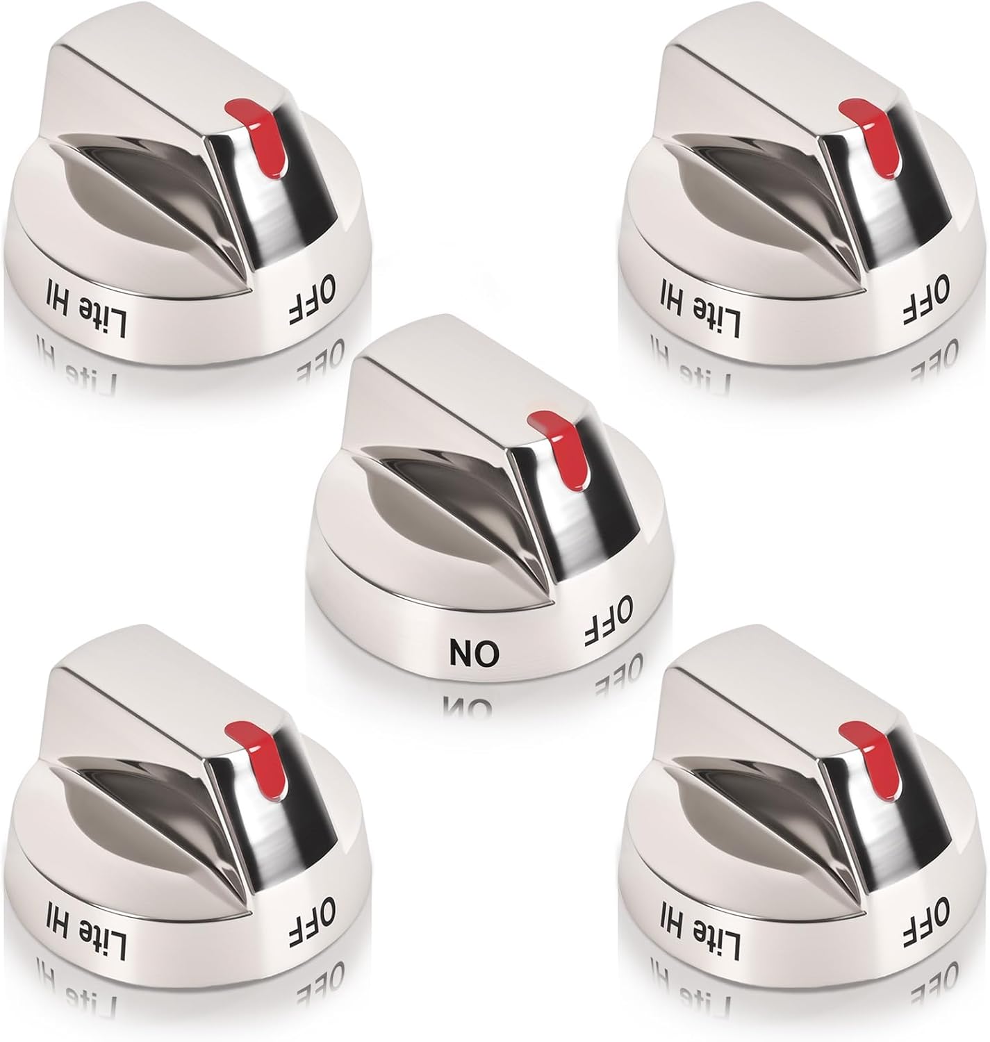 DG94-01712A DG94-01713A Gas Range Burner Control Dial Knob for Samsung Range Oven Stove NX58M9420SS NX58M9420SSAA NX58M9420SSAA-00 Complete Equipment（5 Pack）