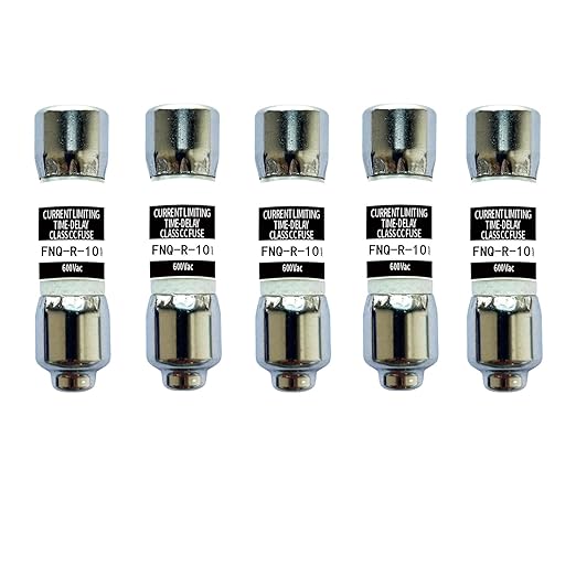 FNQ-R-10A Class CC Current Limiting Fuse FNQ-R-10 FNQ-R-10A FNQ-R 10A 600Vac Time Delay Fuse Pack of 5